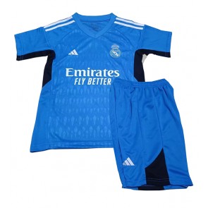 Real Madrid Brankářské Dětské Venkovní dres komplet 2023-24 Krátký Rukáv (+ trenýrky)